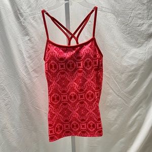Athleta Womens S Printed Harmonious Athletic Tank/Cami Removable Pads Excellent